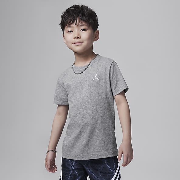 Kids Jordan Grey Graphic T Shirts. Nike